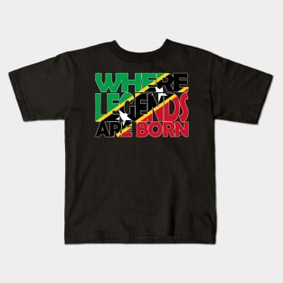 St Kitts Flag - Where Legends Are Born - Nevis - Soca Mode Kids T-Shirt